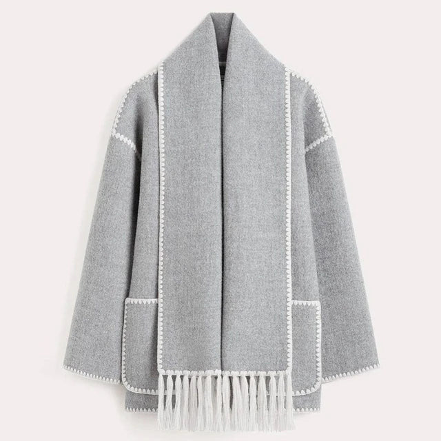 Coat with Scarf of Stylish Fabric