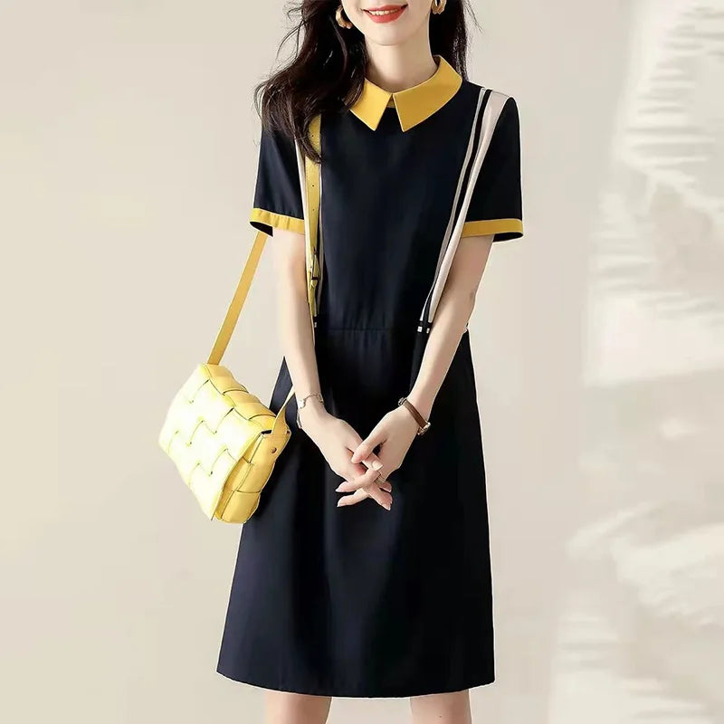 Bella Peter Pan Kraag Midi Jurk