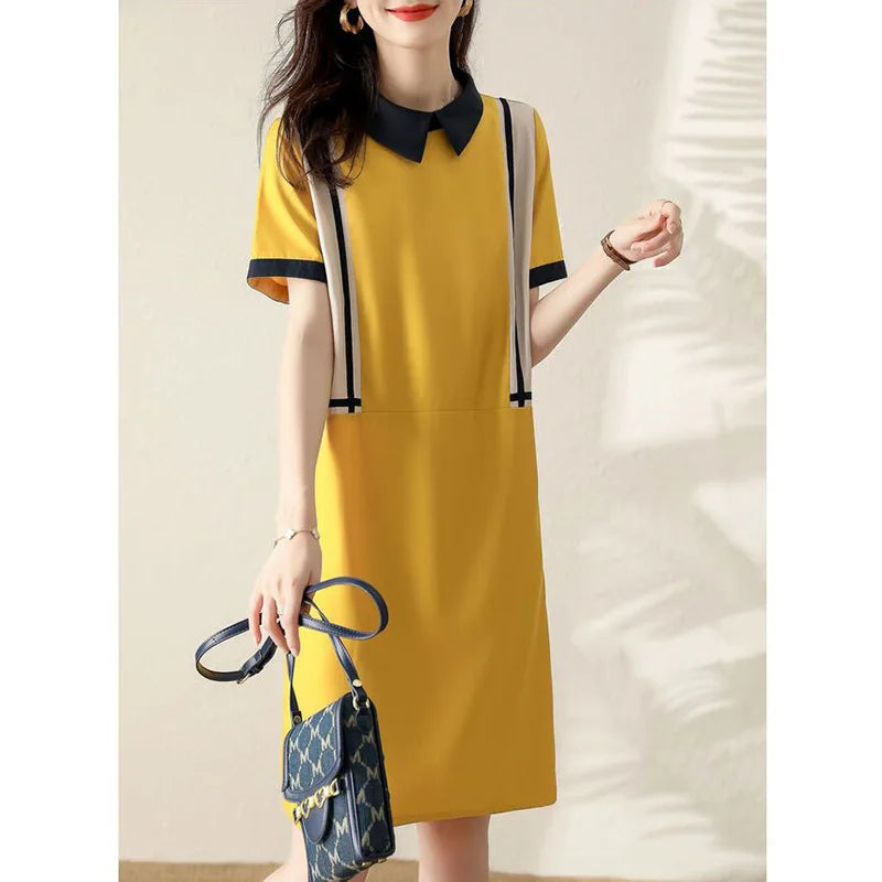 Bella Peter Pan Kraag Midi Jurk
