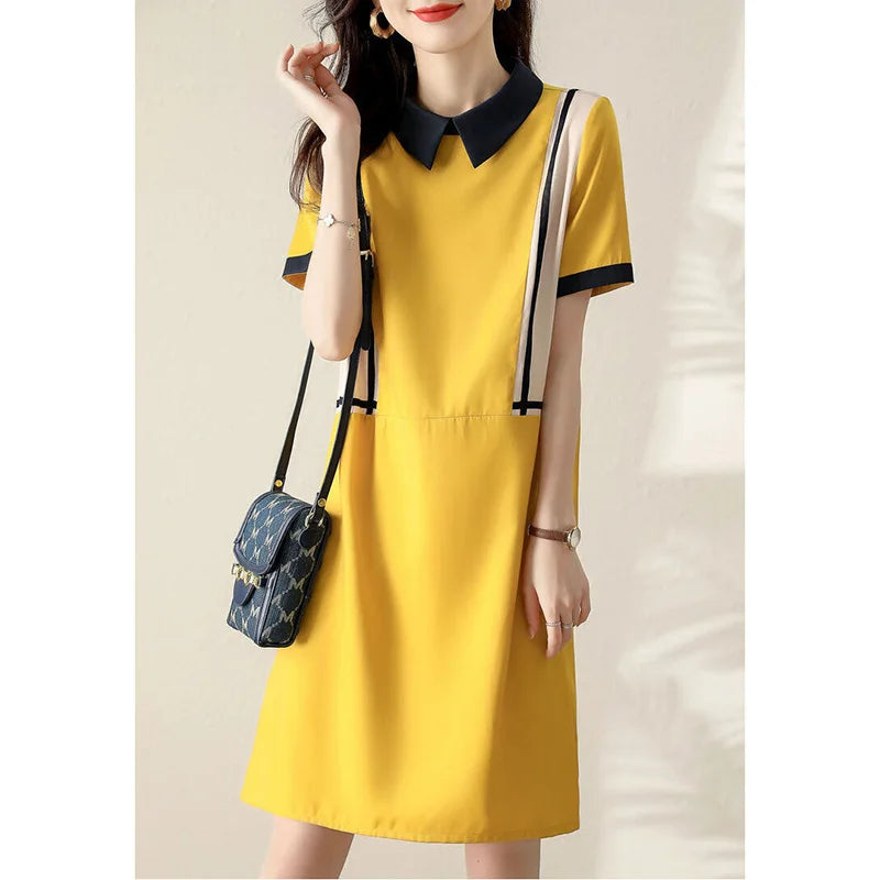 Bella Peter Pan Kraag Midi Jurk