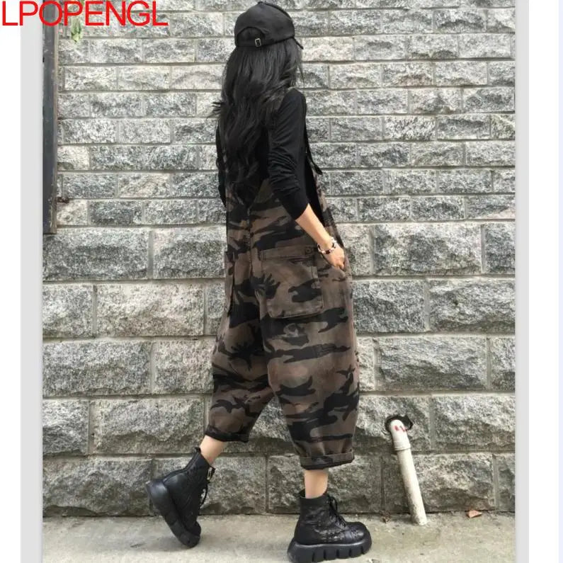 Stella Retro Camouflage Denim Overalls voor Trendy Vrouwen