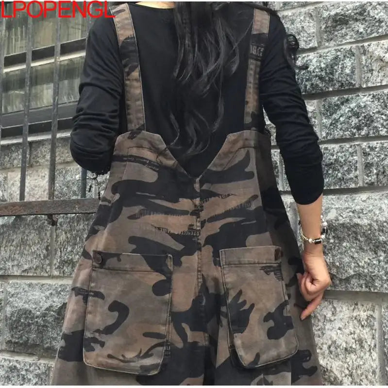 Stella Retro Camouflage Denim Overalls voor Trendy Vrouwen