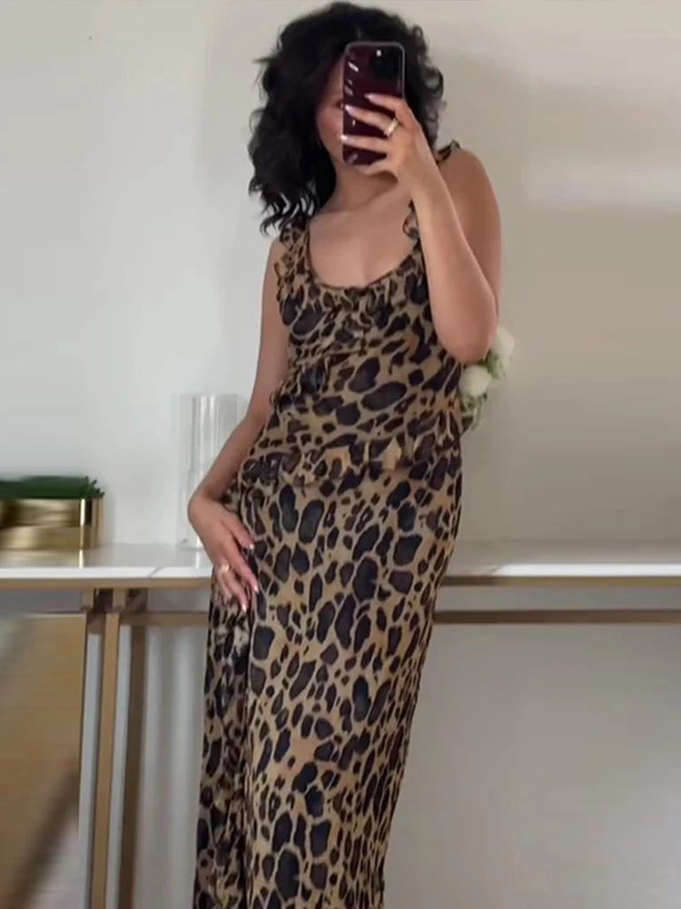 GlamourGolven Ruche Chiffon Abito Midi per Estivo