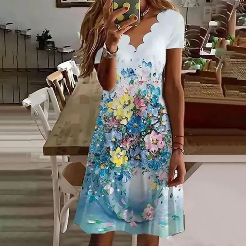 Sunshine Fashion Printed Summer Dress for Women
