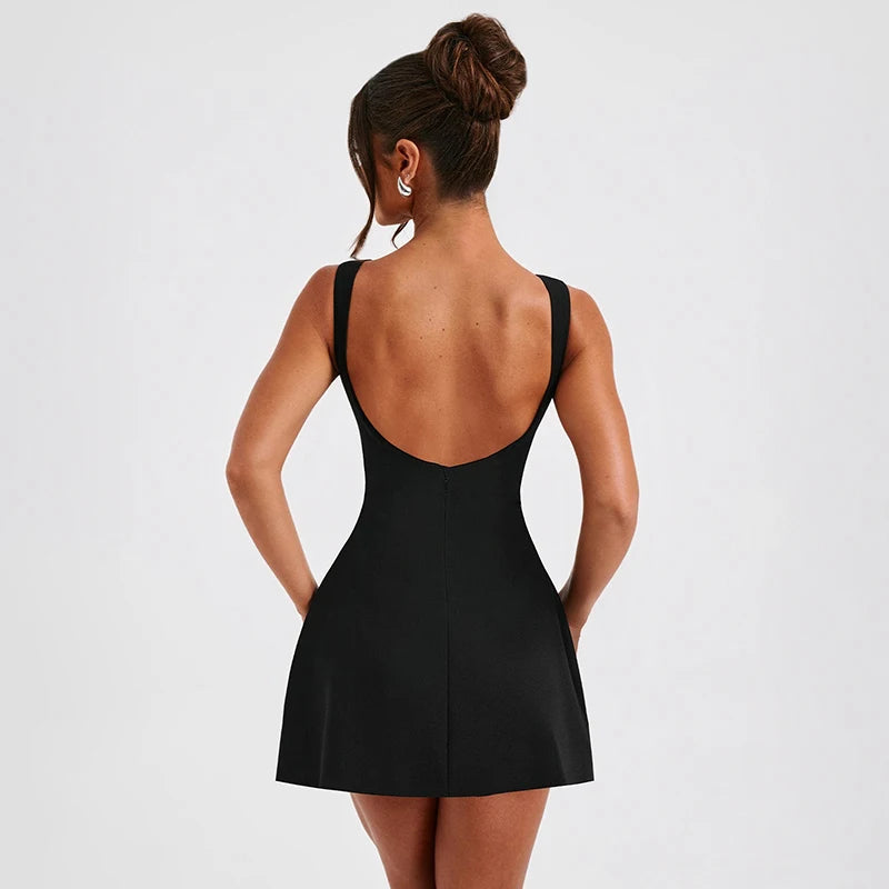 Witte Backless Mini Zomerjurk 2024