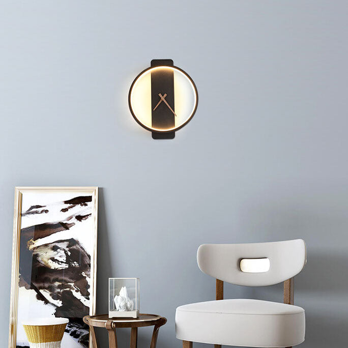 Modern wall clock with LED lighting