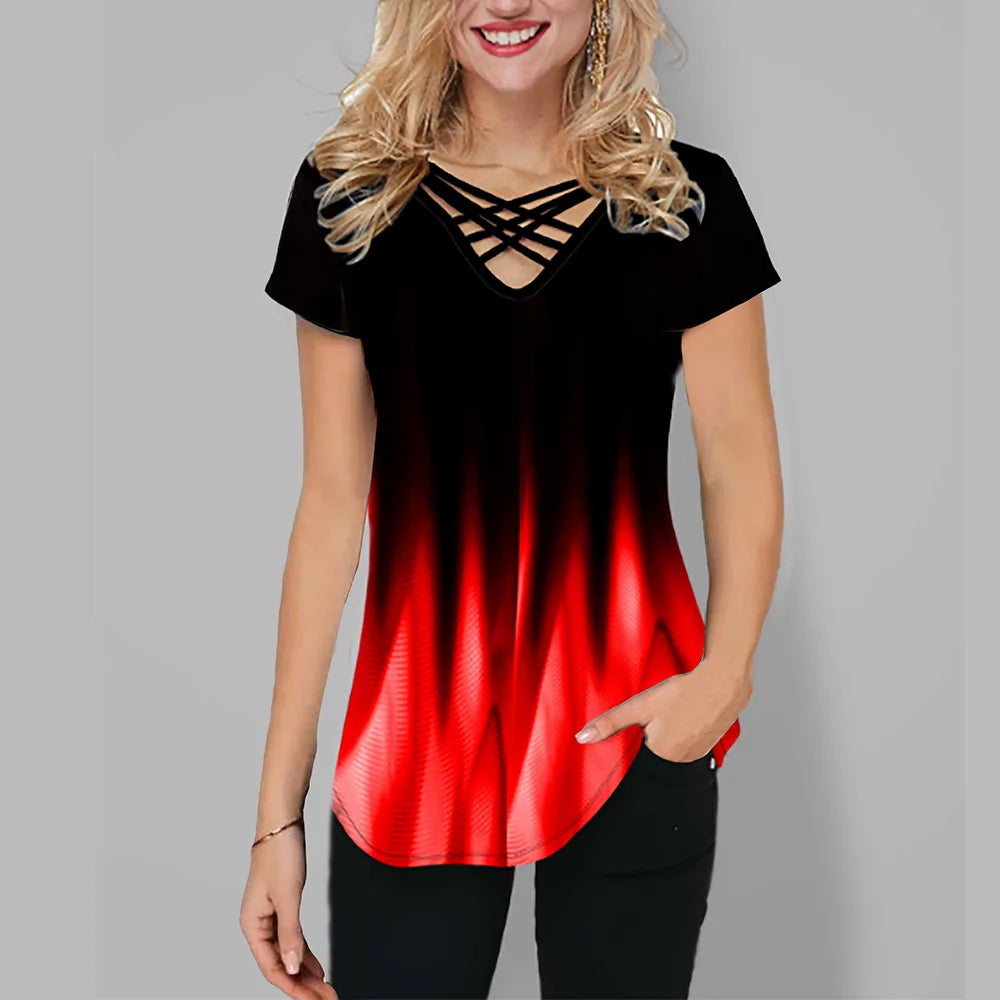 Camicia Stampata Estiva alla Moda di ModeMeester per Donne