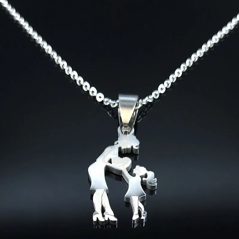 Mother-daughter family necklace