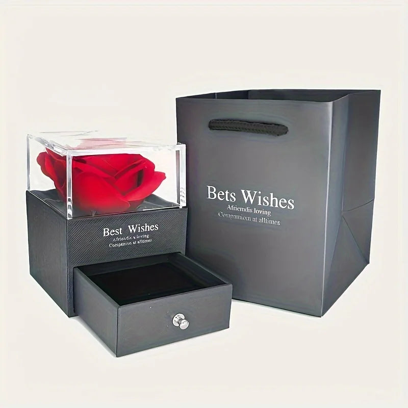 EternalLove Moeder Hart Hanger Ketting met Roos Geschenkdoos