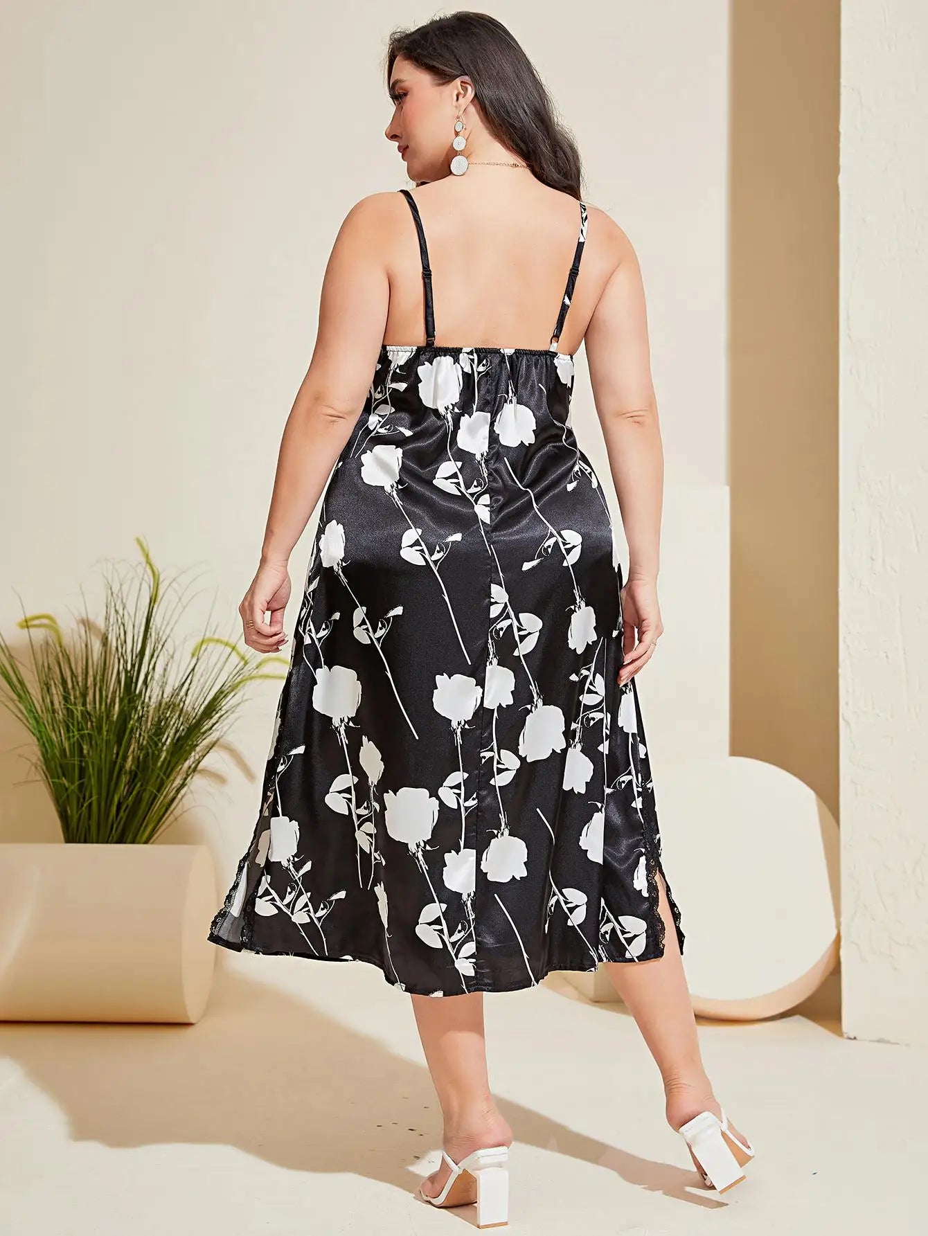 Luna Zomerse Pizzo Camicia da notte Vestito