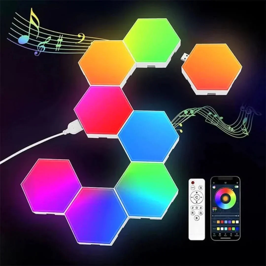 Lampade a bacchetta LED esagonali multicolori