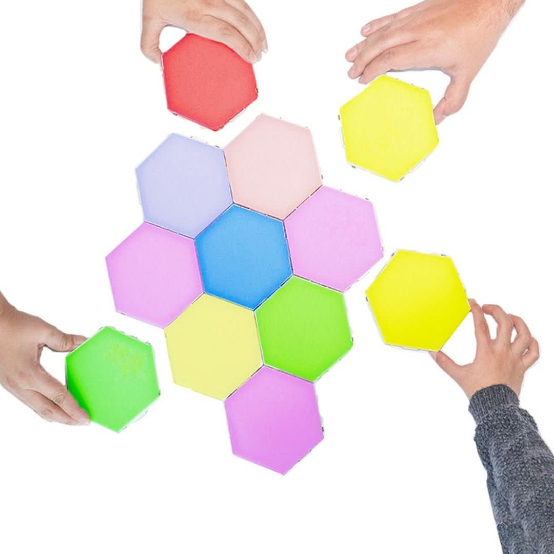 Lampade a bacchetta LED esagonali multicolori
