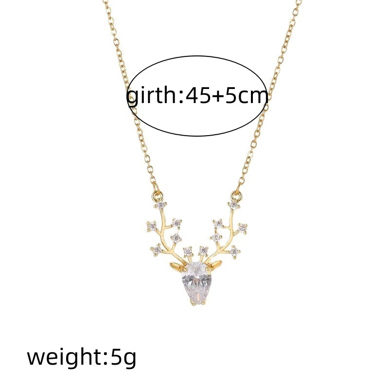Enchanting Zircon Crystal Deer Pendant