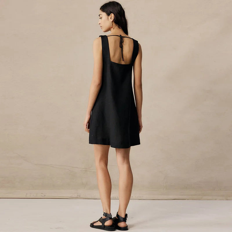 Lina Leinen Kleid - Vintage Sommerstil für Frauen