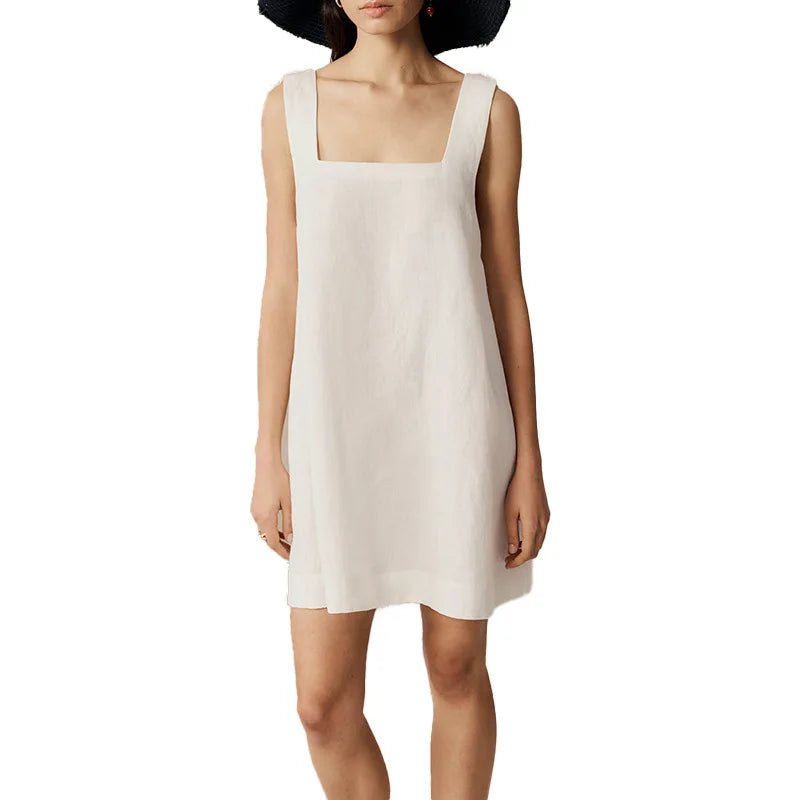 Lina Leinen Kleid - Vintage Sommerstil für Frauen