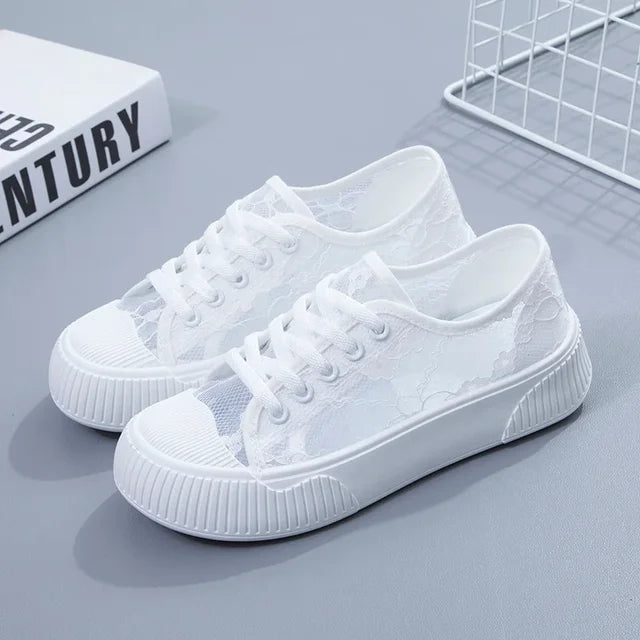 Luna Elegant Floral Mesh Sneakers