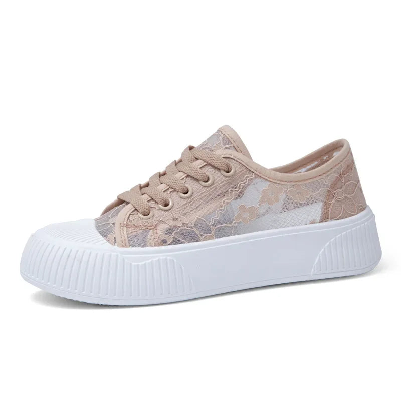 Luna Elegant Floral Mesh Sneakers