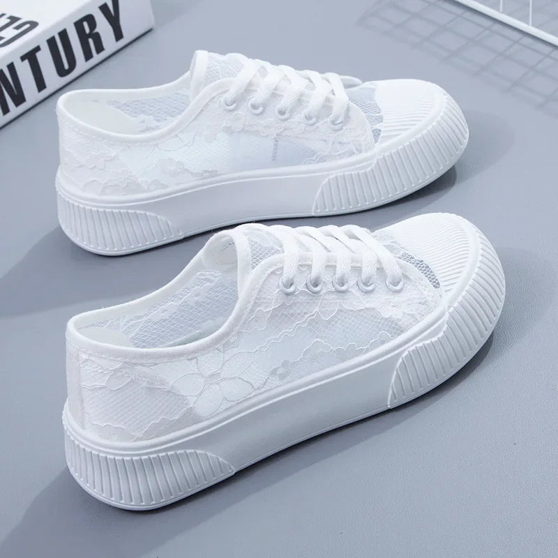 Luna Elegant Floral Mesh Sneakers