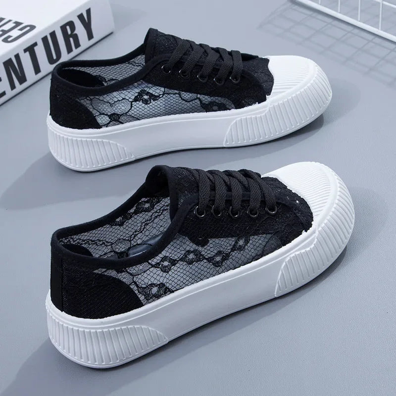 Luna Elegant Floral Mesh Sneakers