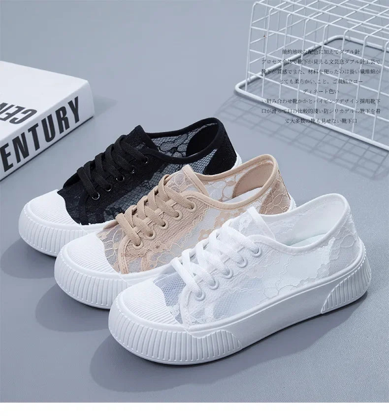 Luna Elegant Floral Mesh Sneakers