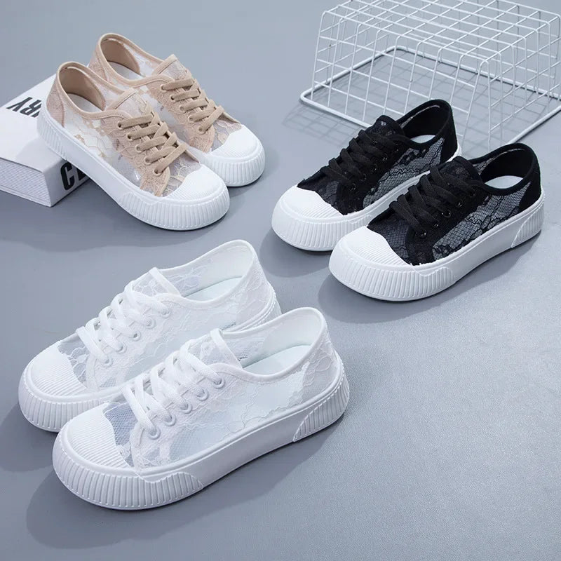 Luna Elegant Floral Mesh Sneakers