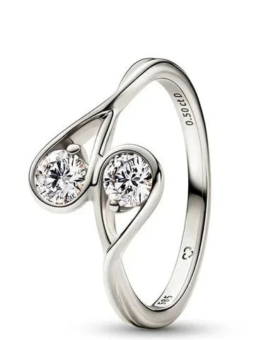 Glimmende Liebe Silberner Ring