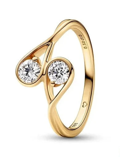 Glimmende Liebe Silberner Ring