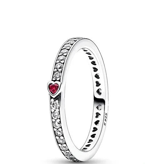 Glimmende Liebe Silberner Ring