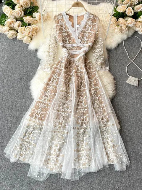 Blossom Couture Gehaakte Bloemenjurk