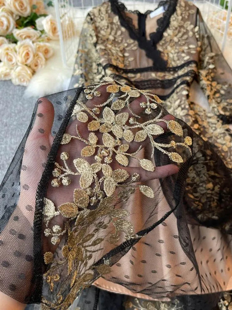 Blossom Couture Gehaakte Bloemenjurk