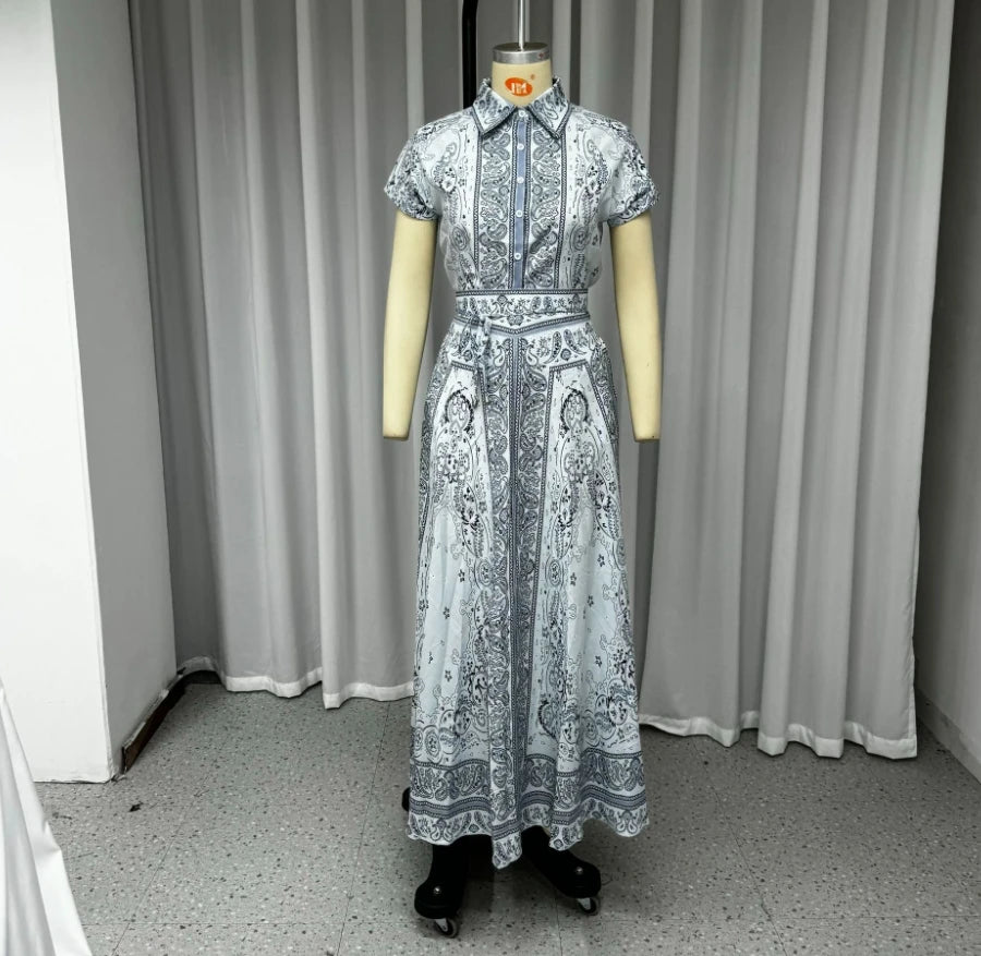 Elegante festa stampa floreale set cintura hip
