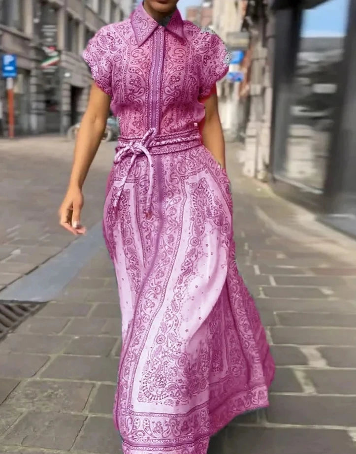 Elegante festa stampa floreale set cintura hip