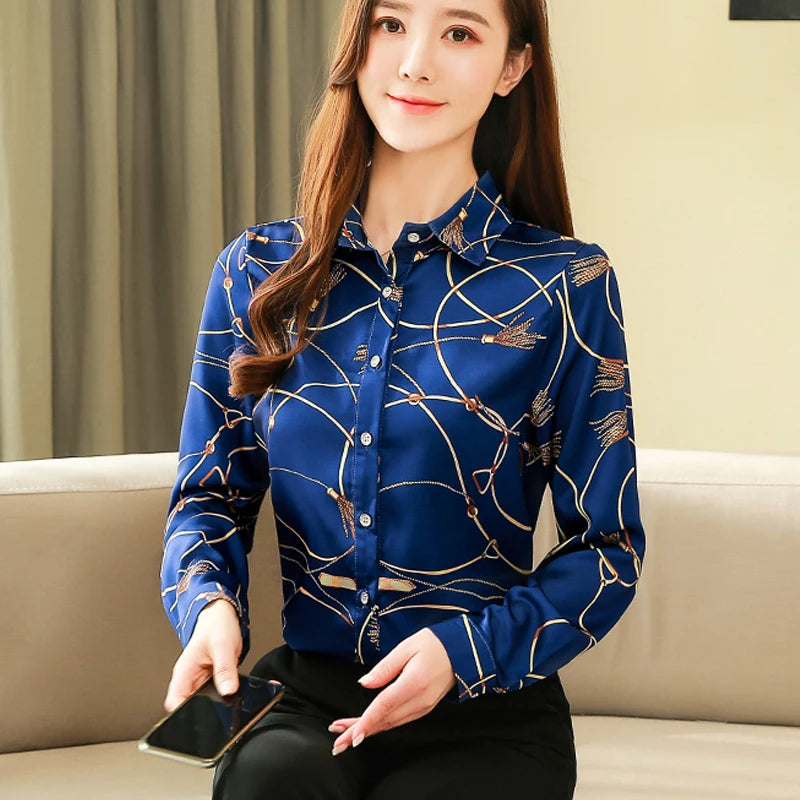 Nouvelle blouse en soie pour femmes