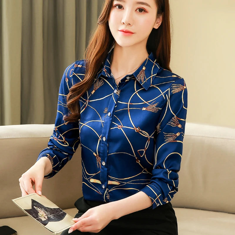 Nouvelle blouse en soie pour femmes