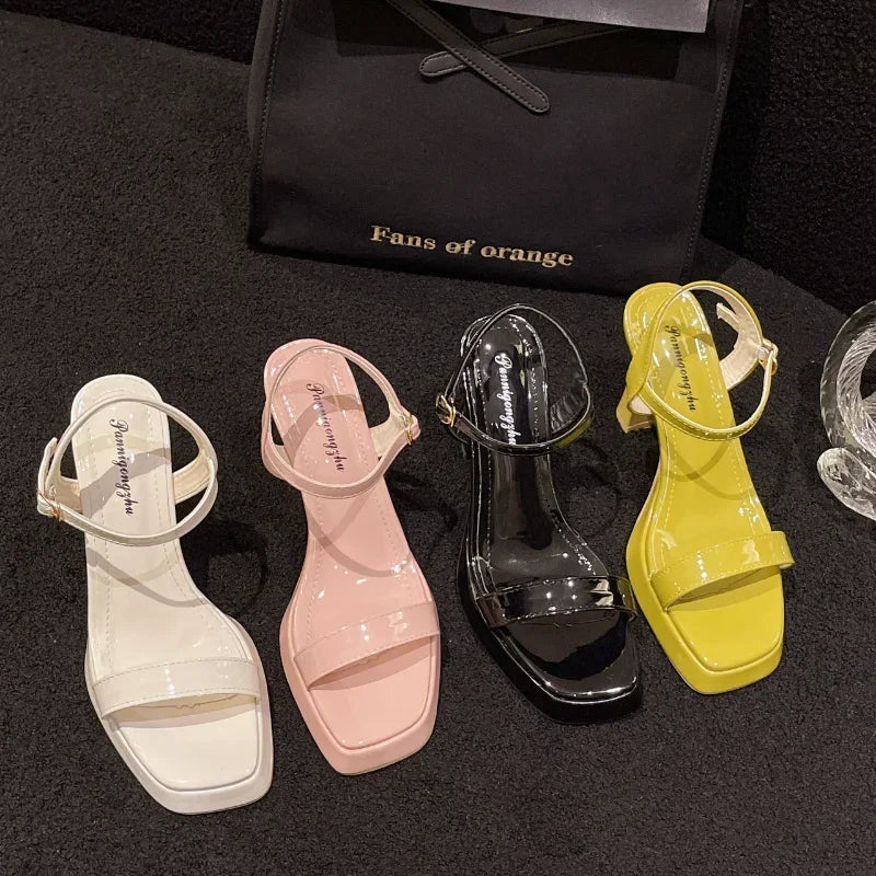 Zomersandalen met Hoge Hak en Enkelband