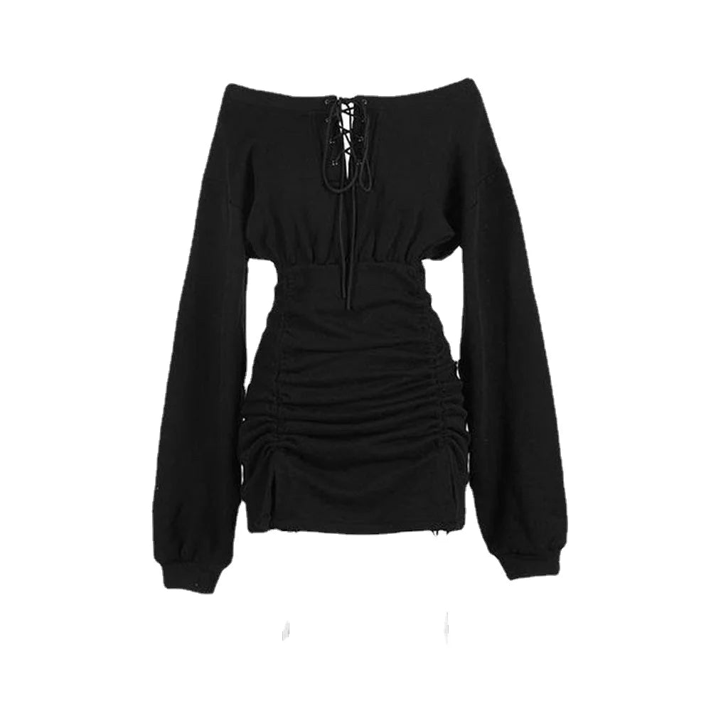 Verve Dazzle Dress - Off Shoulder Long Sleeve Dress