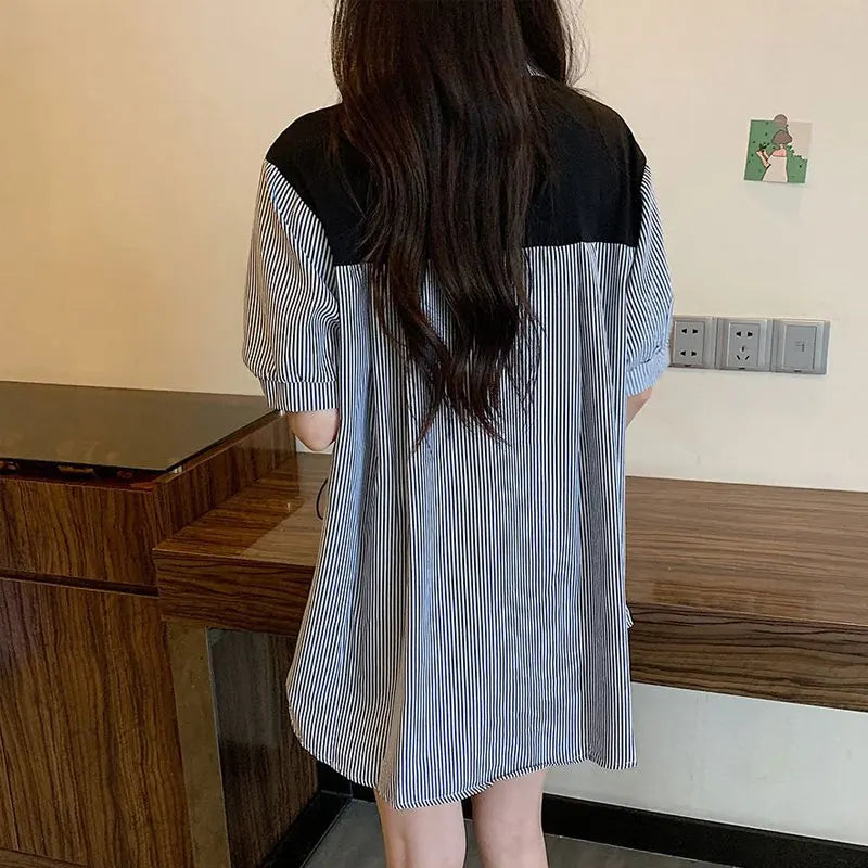 Chemisier patchwork élégant pour femme pour la journée de travail