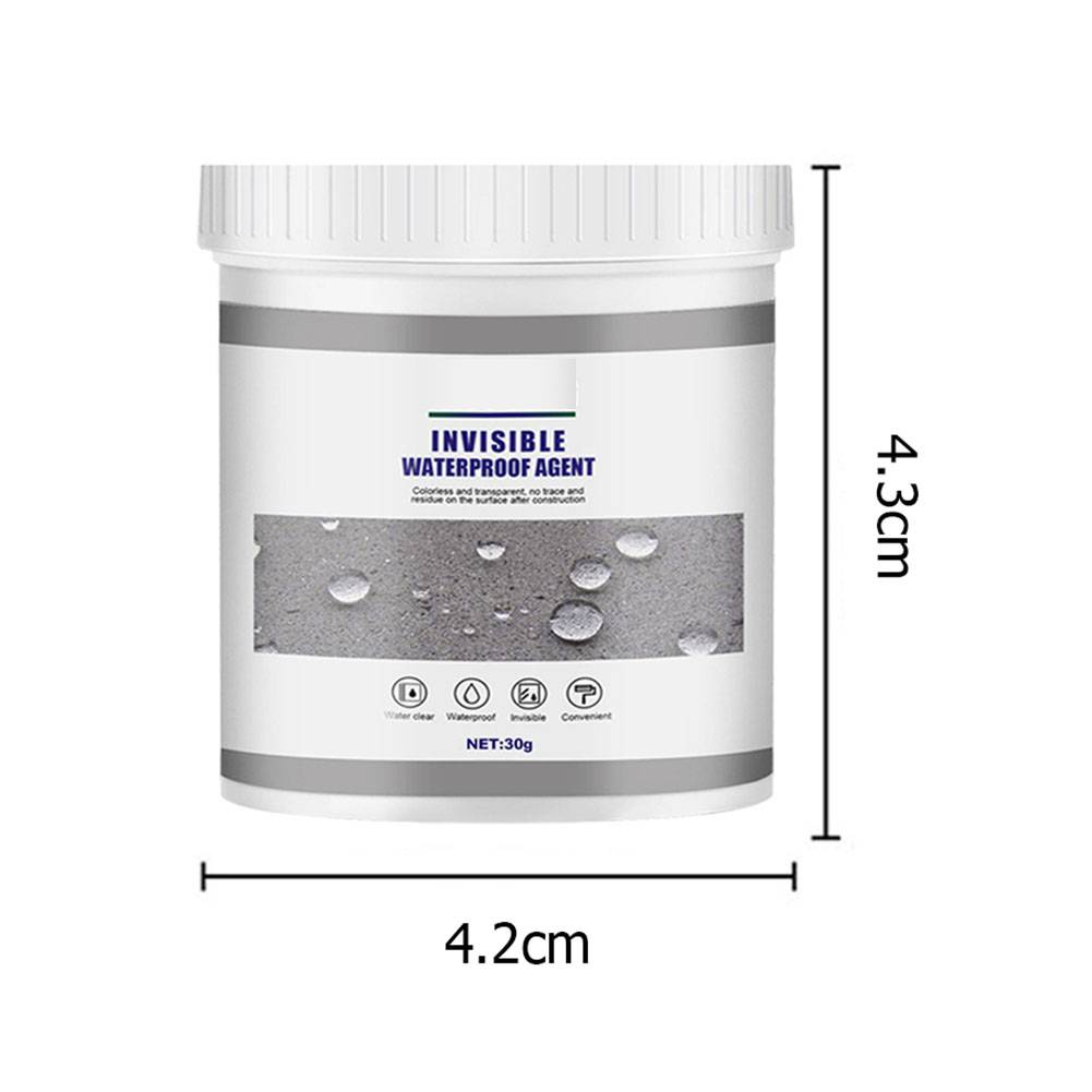 Pot van 30g Invisible Waterproof Agent, een transparante en kleurloze waterdichte gel, ideaal voor het beschermen van oppervlakken zonder residu achter te laten.