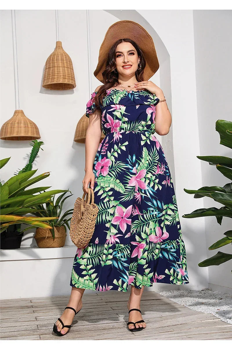 De Zonneschijn Zephyr Een-Schouder Bloemenjurk voor Vrouwen