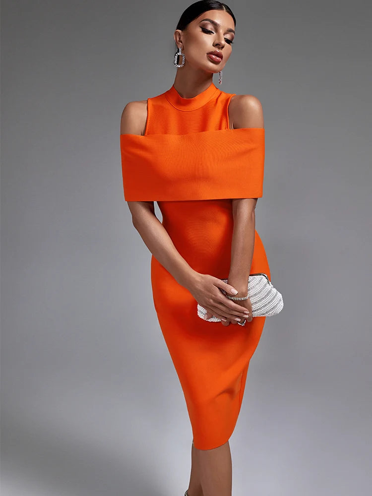 Summer Sensation Orange Bandage Dress for Enchanting Evenings