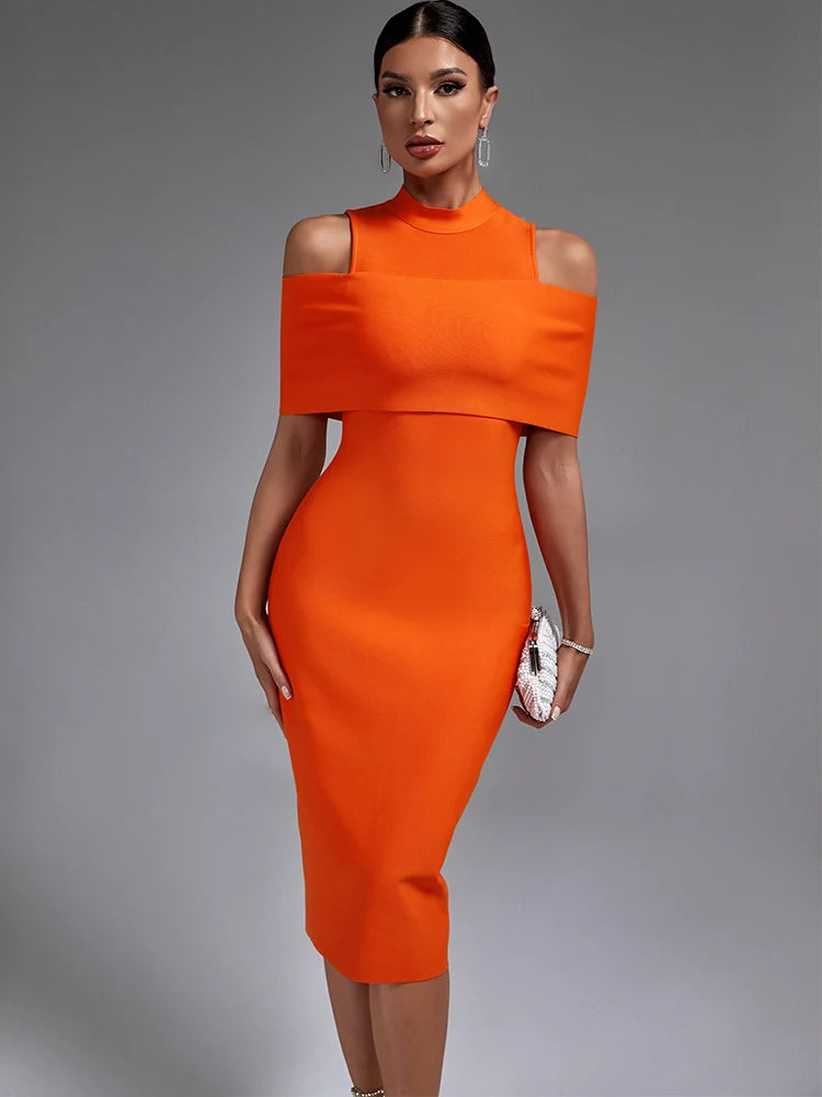 Summer Sensation Orange Bandage Dress for Enchanting Evenings