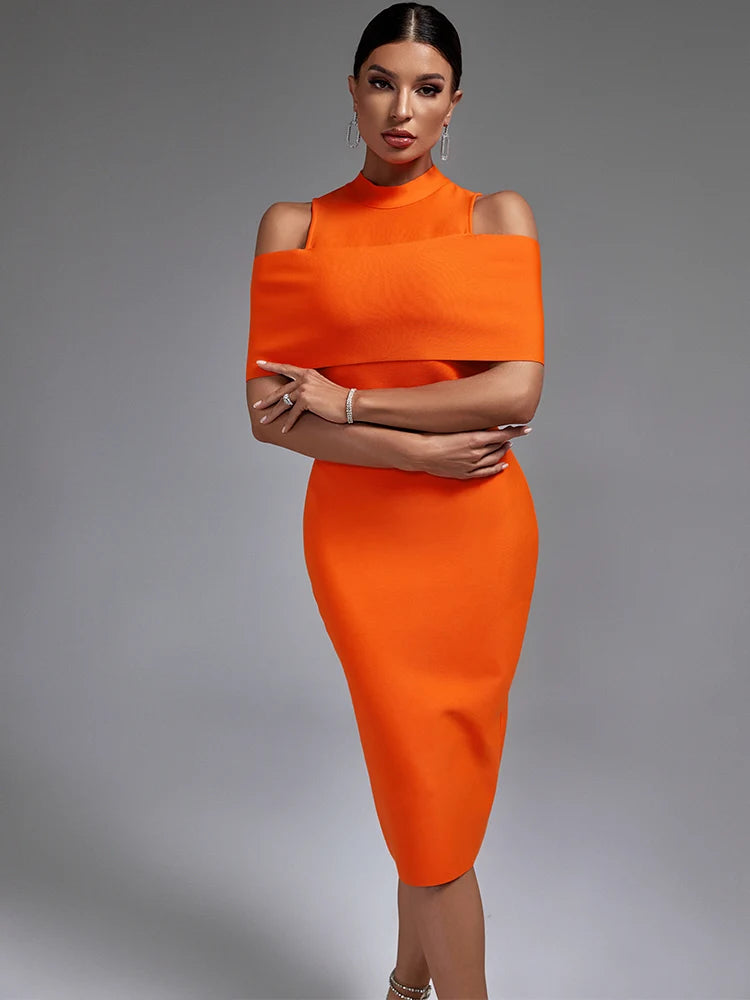 Summer Sensation Orange Bandage Dress for Enchanting Evenings