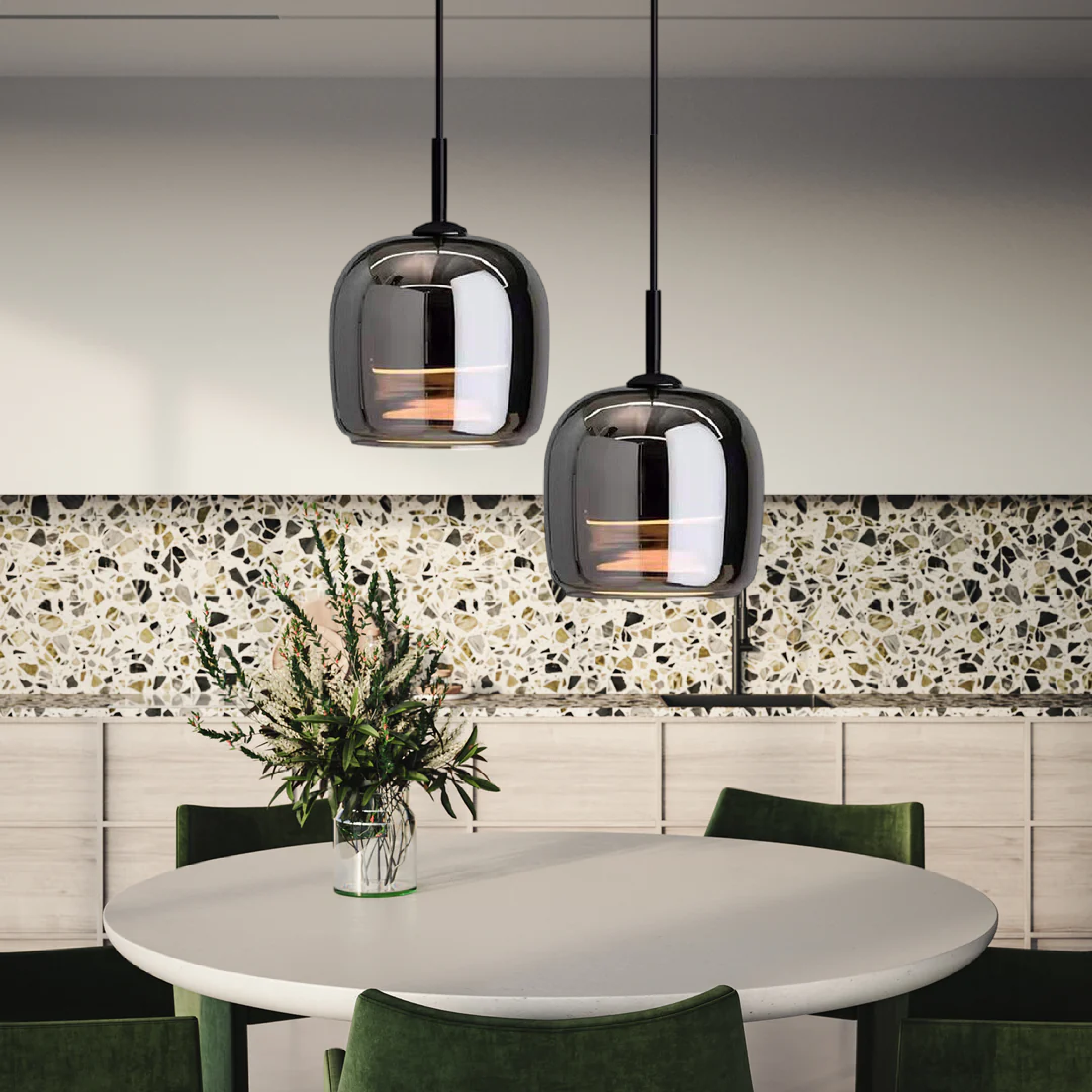Orelia | Pendant Light | Black Glass