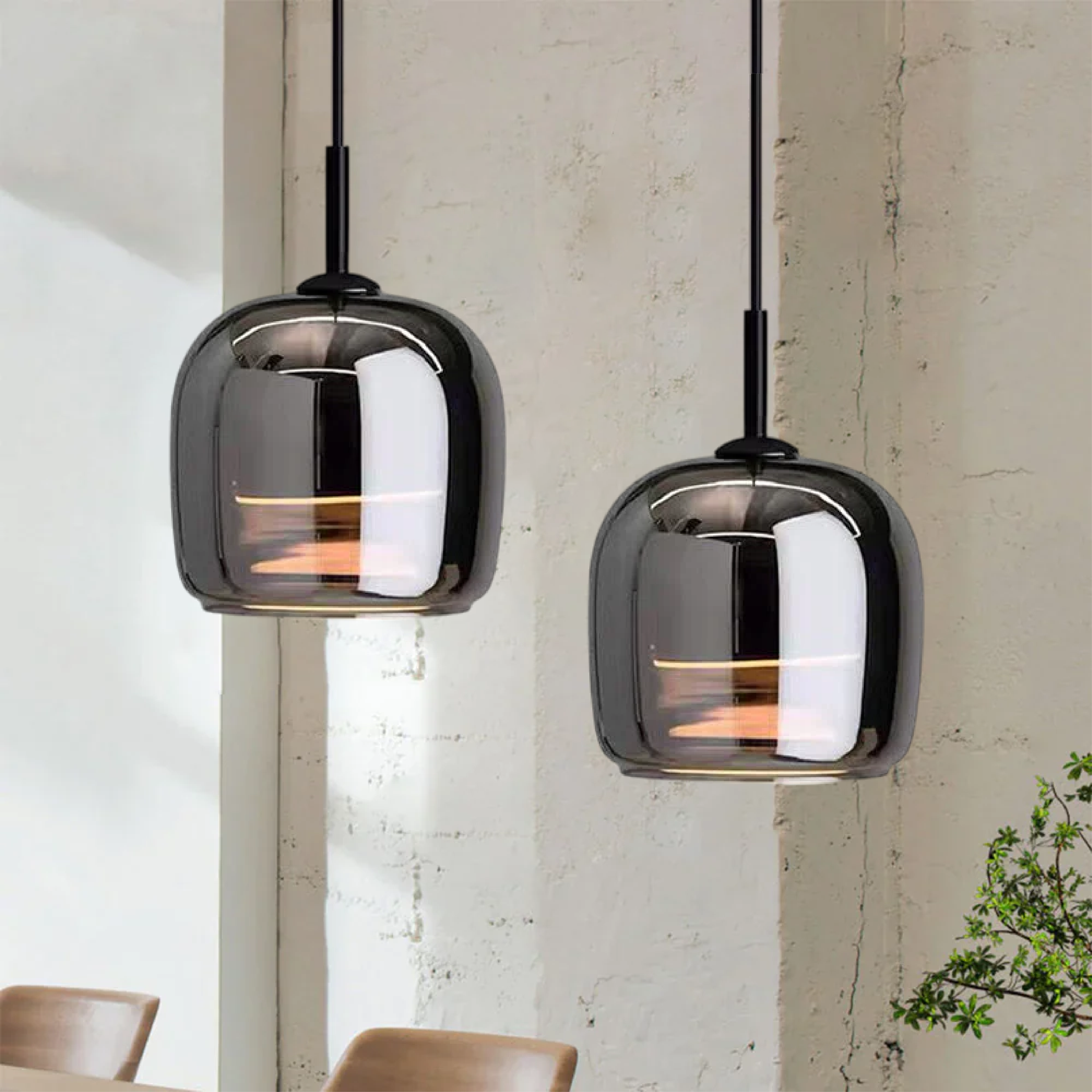 Orelia | Pendant Light | Black Glass
