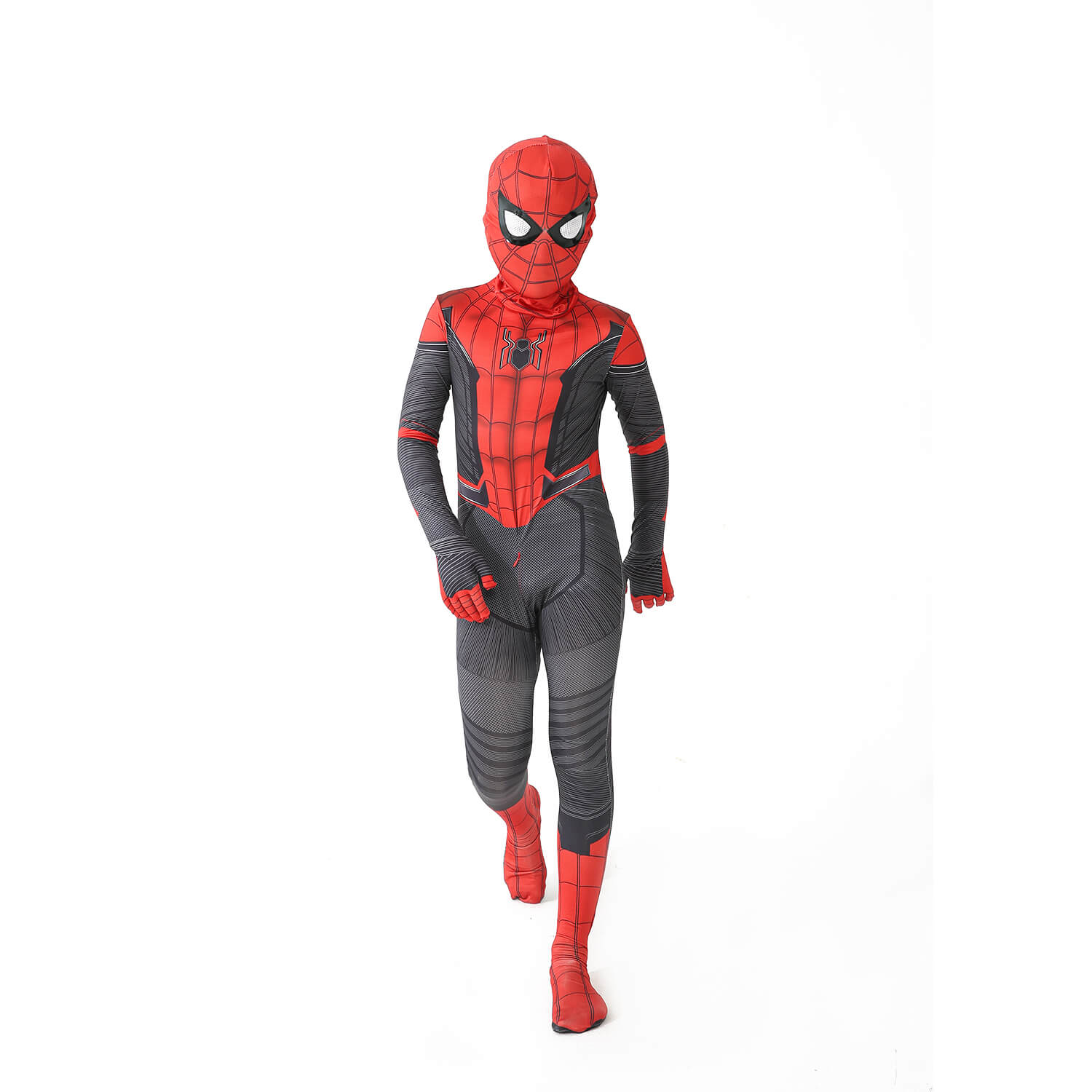 Orimax Spiderman kostuum met avontuurlijk design voor kinderen, in de iconische rode en zwarte kleuren van Spider-Man. Het kostuum is gedetailleerd met een webpatroon en kenmerkende gouden accenten, compleet met het typische Spider-Man masker met witte ogen. Het biedt een comfortabele pasvorm voor jonge helden die de wereld willen veroveren met hun superheldenoutfit. Ideaal voor feestjes, cosplay of Halloween, en perfect voor fans van de Spider-Man films.