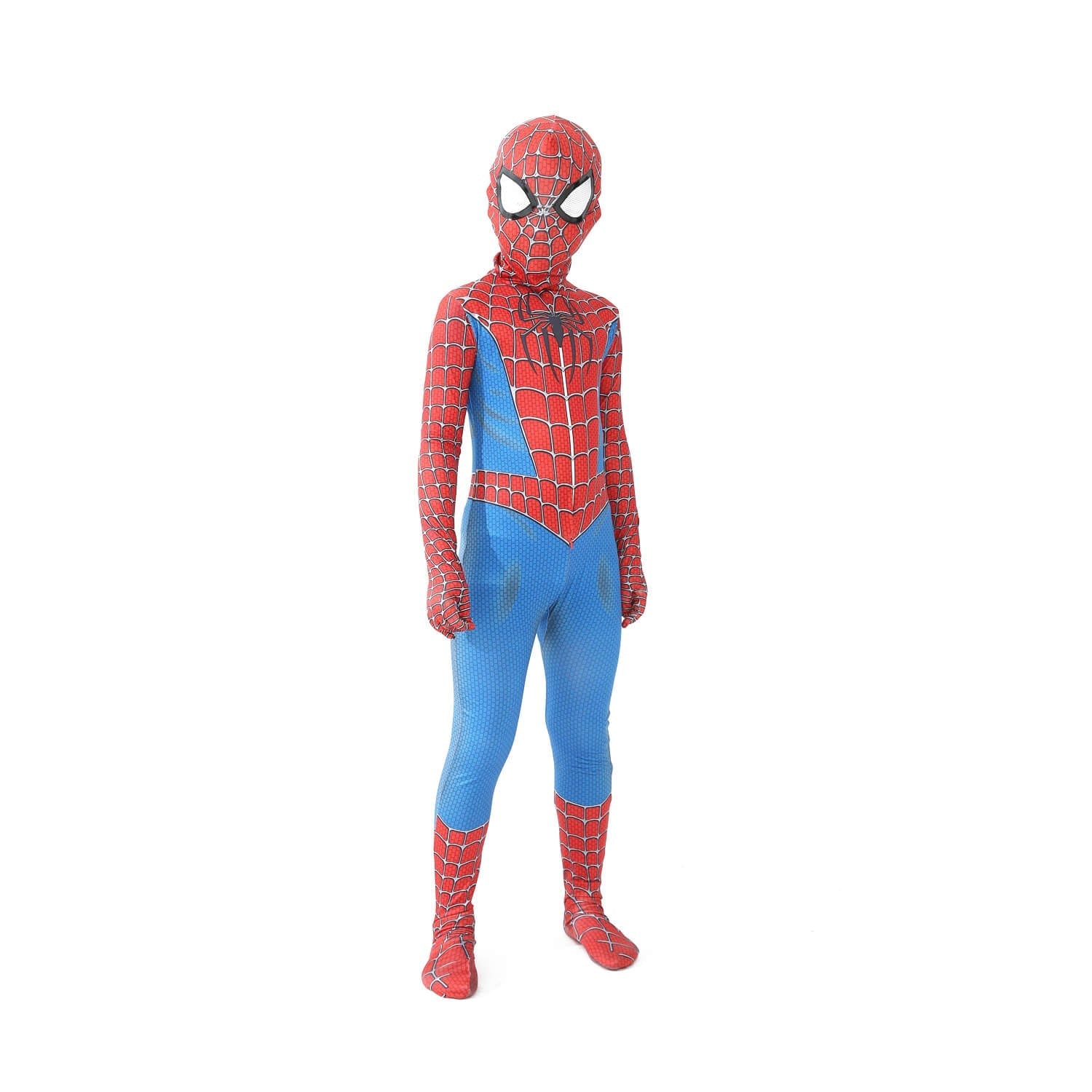 Orimax Spiderman kostuum met een avontuurlijk design, geïnspireerd door het Venom-karakter. Het kostuum is zwart met een wit, vlezig webpatroon en een iconisch, griezelig Venom-masker met felle blauwe ogen en een grijns. Dit kostuum is perfect voor fans die het Venom-personage willen nabootsen, met een flexibele pasvorm en gedetailleerde afdrukken. Ideaal voor cosplay, Halloween of andere speelse evenementen.