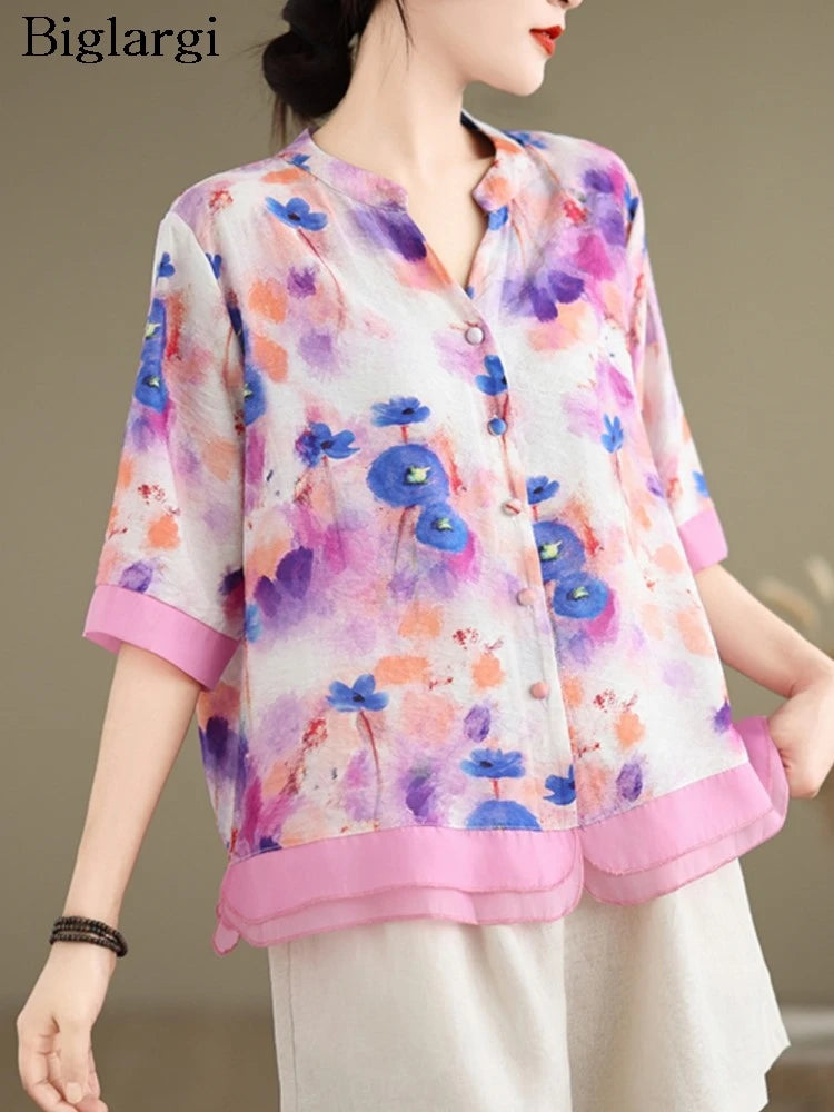 Enchanting Sea of Flowers Summer Top