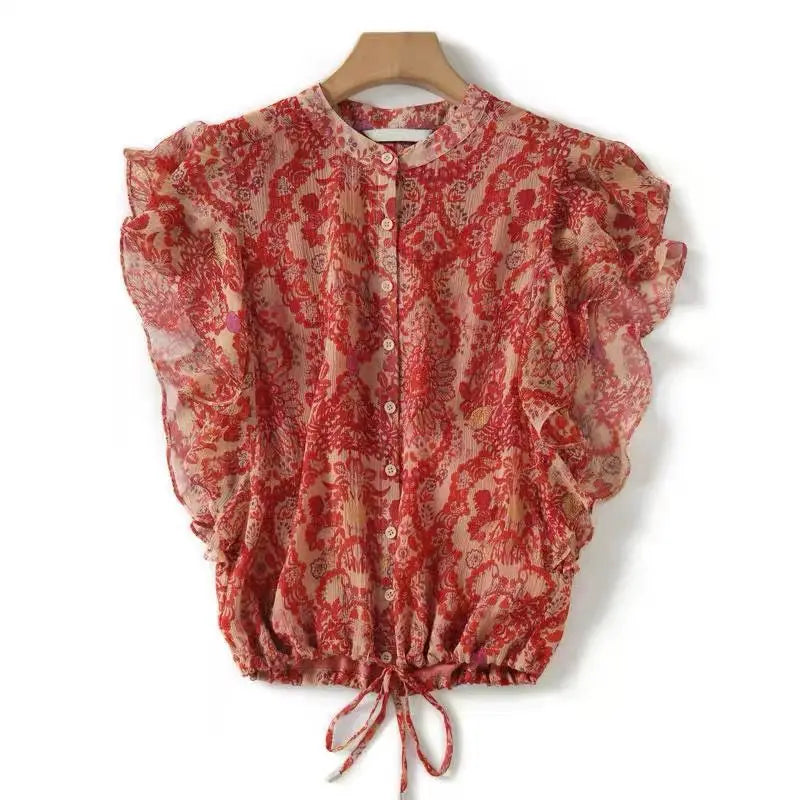 Havenshine Vintage Ruffle Blouse