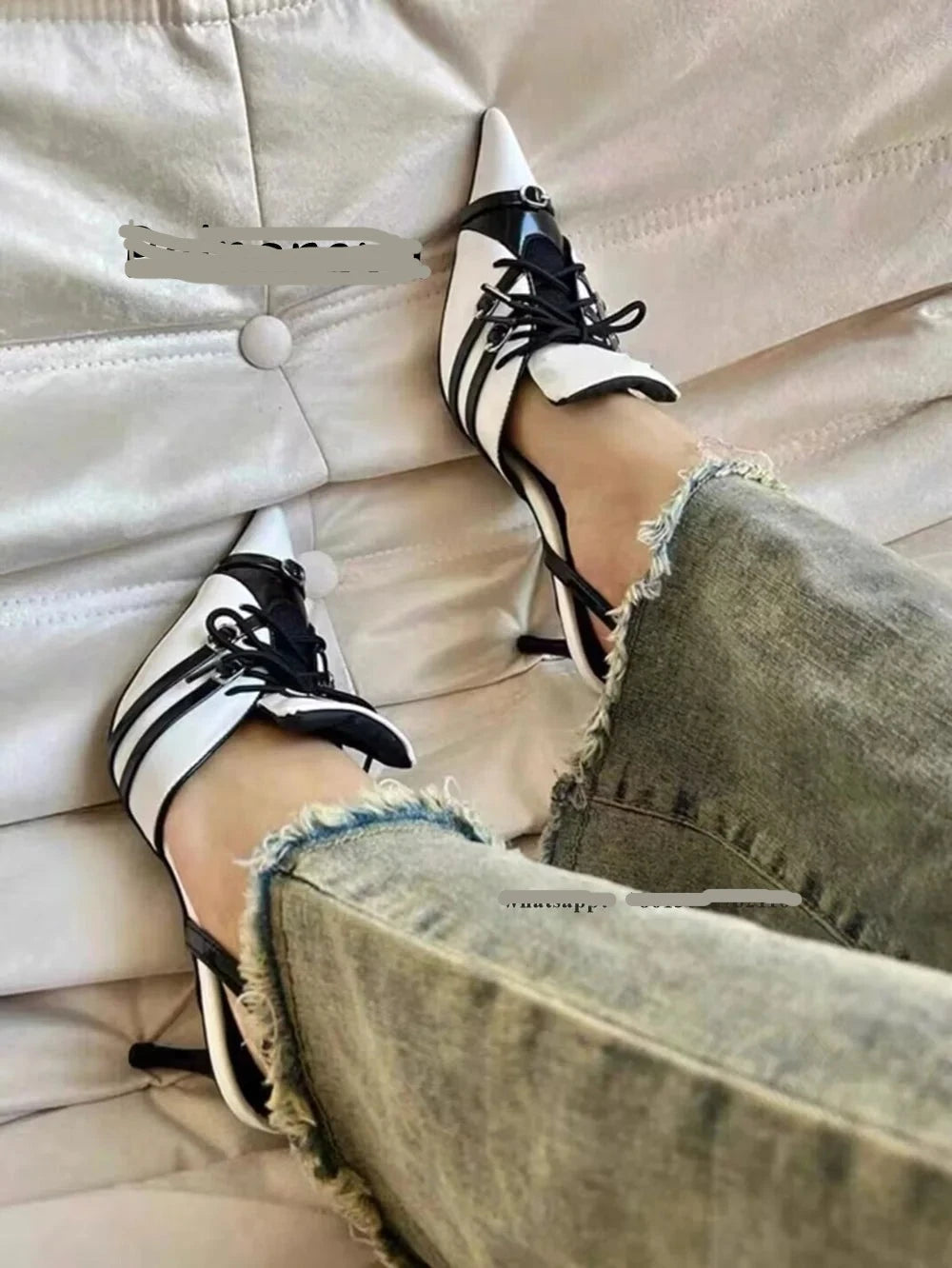 Sandali Patchwork con Tacco - Il Mix Perfetto di Stile e Comfort!