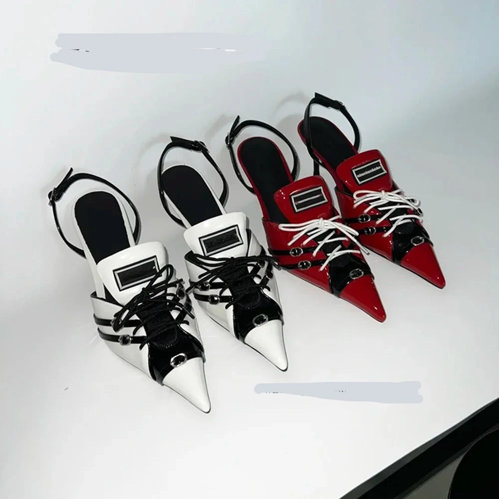 Sandali Patchwork con Tacco - Il Mix Perfetto di Stile e Comfort!